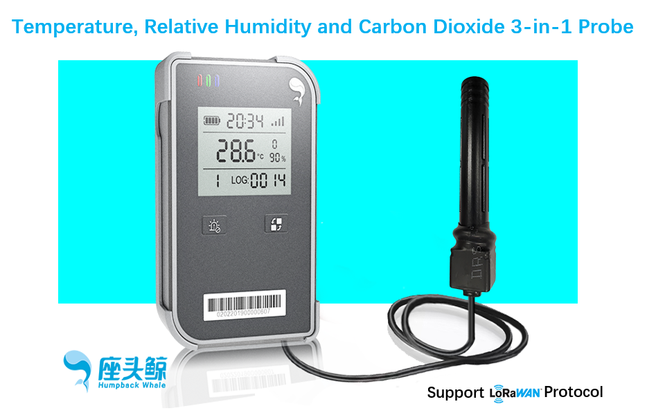 Temperature, Humidity, Carbon Dioxide Three-in-one Probe, Whale Guard Series Visual Data Acquisition Sensors, Remote Monitoring Whale Cloud Platform